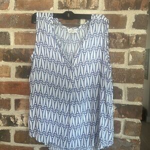 182 Paris Eiffel Tower Print Sleeveless Blouse Sz M grand&greene